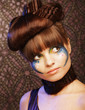 beautiful woman with colorful stylish make-up