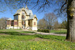 Swedish park's historic house in spring season