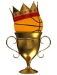 Basketball ball with a crown and cup