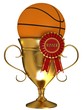 Basketball ball with cup