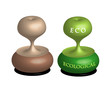 Two round stamps with the theme of eco