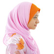canvas print picture - Side view of Muslim woman