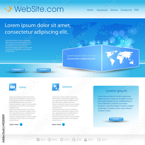Vector: blue business website template blue business website template