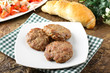 Meatballs served with inslata