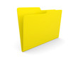 canvas print picture - 3d illustration of empty yellow folder