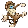 Illustration: Cheerful Monkey - colored cartoon illustration Cheerful Monkey - colored cartoon illustration