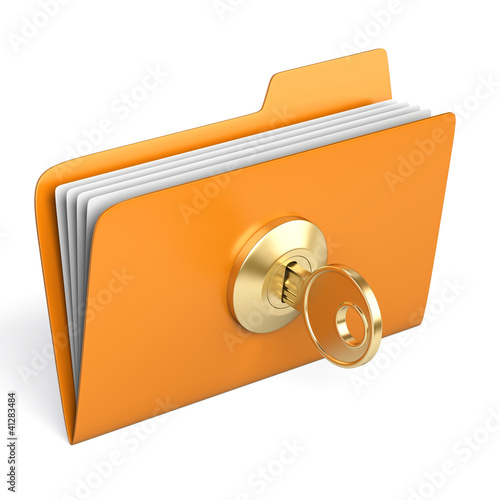 Illustration: Protected yellow folder Protected yellow folder