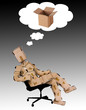 Think outside the box concept