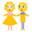 A pair of friends, a couple of boy and girl, vector