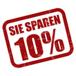 Grunge Stempel rot SIE SPAREN 10 PROZENT