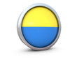 Ukraine flag button 3d render