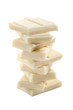 white chocolate block, isolated on white