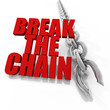 Broken chromel chain and freedom concept