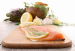 trout filet and ingredients