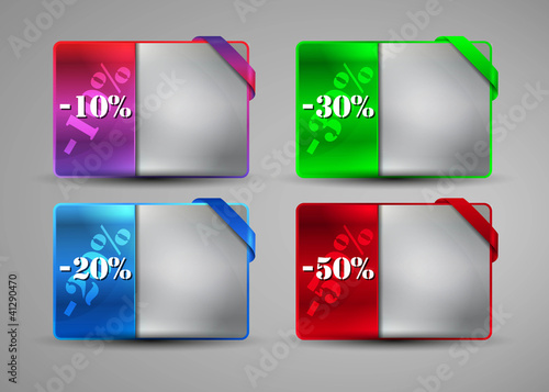Vector: preisschild web shop banner, leuchtend, eps10, mit schleife preisschild web shop banner, leuchtend, eps10, mit schleife
