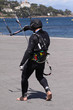 kitesurfeur à pied