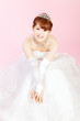 Beautiful asian woman dressed as a bride