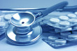 Fonendoscopio, pastillas, blister, medicina