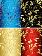 set of floral vector backgrounds with gradient