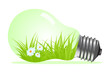 Light bulb with plant and grass