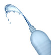 Bottle and water splash isolated on white