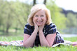portrait of an elderly woman in the Spring Park