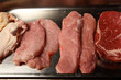 Different meat on a tray
