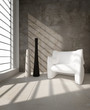 Modern Luxury Loft Interior with white chair