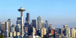 Seattle skyline panorama at sunset.