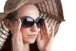 woman in a hat and sunglasses