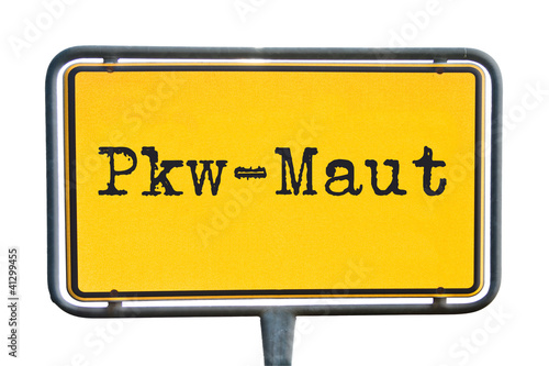 Illustration: Straßenschild Pkw-Maut Straßenschild Pkw-Maut