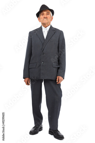 Photo: Old man isolated on white background Old man isolated on white background