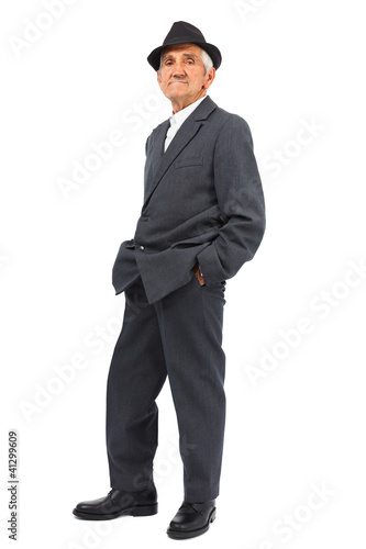 Photo: Old man isolated on white background Old man isolated on white background