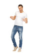handsome man in  white shirt