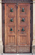 Old door to the St. Mary's Basilica in Krakow, Poland