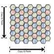 Seamless decorated irregular hexagons
