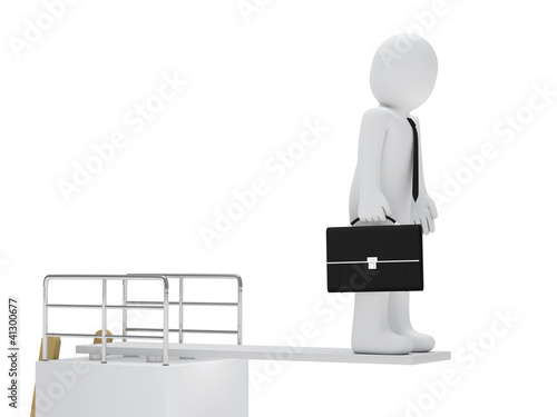 Illustration: businessman stand on board businessman stand on board