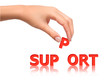 Photo en ligne au meilleur prix Hand with word Support. Business concept.