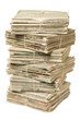 Stack of newspapers for recycling
