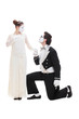 studio shot of mimes lovers