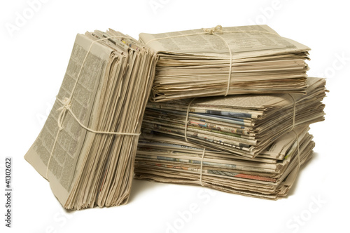 Photo: Bundles of newspapers for recycling Bundles of newspapers for recycling