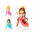 beautiful fairy princess in a different color variations