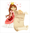 Cute brown haired Princess with banner