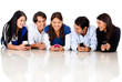Group of people texting