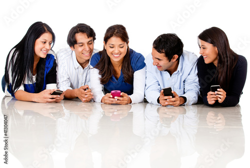 Photo: Group of people texting Group of people texting
