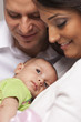 Mixed Race Young Family with Newborn Baby