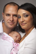 Mixed Race Young Family with Newborn Baby