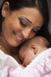 Attractive Ethnic Woman with Her Newborn Baby