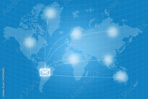 Illustration: Mail World wide communication. Mail World wide communication.