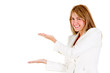 Businesswoman presenting something